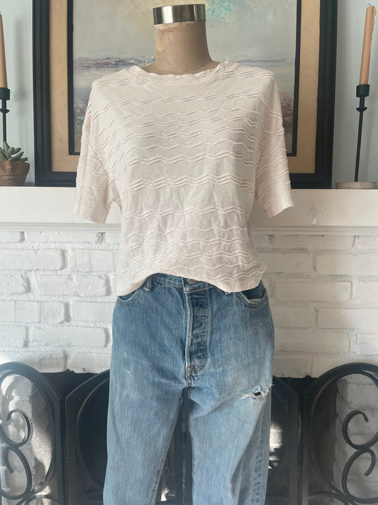 Textured White Madewell Basic Cropped white t-shirt size xs