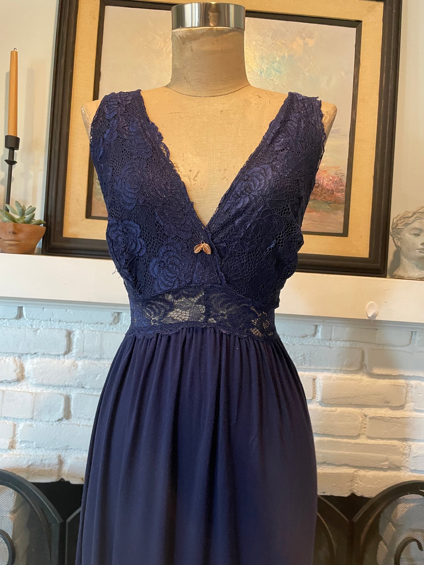 Navy Blue lace slip dress size L