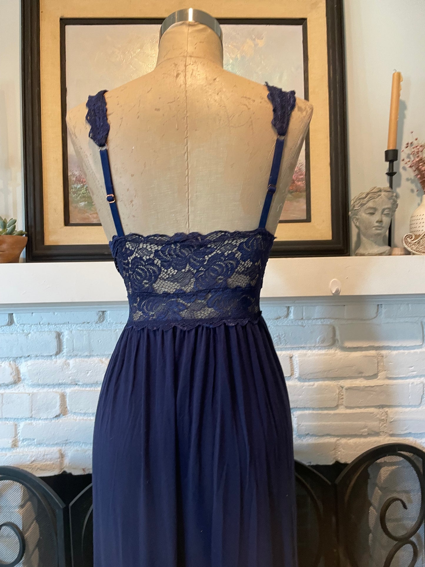 Navy Blue lace slip dress size L